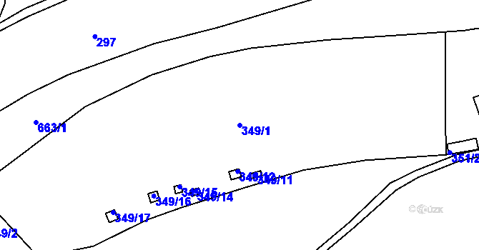 Parcela st. 349/1 v KÚ Veleslavín, Katastrální mapa