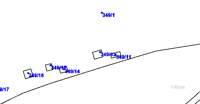 Parcela st. 349/12 v KÚ Veleslavín, Katastrální mapa