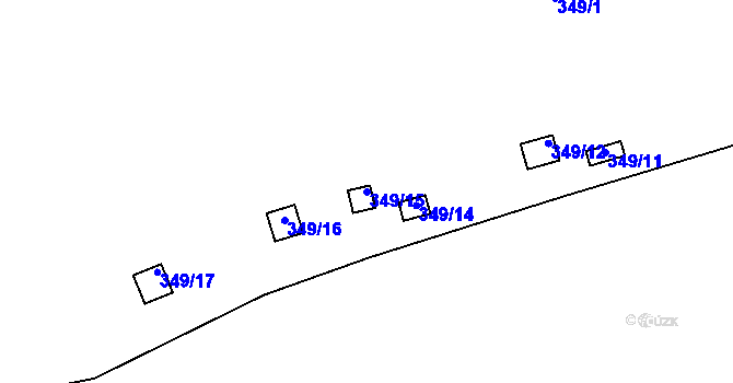 Parcela st. 349/15 v KÚ Veleslavín, Katastrální mapa