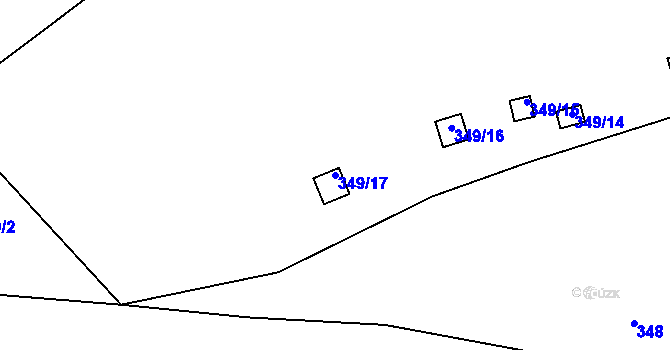 Parcela st. 349/17 v KÚ Veleslavín, Katastrální mapa