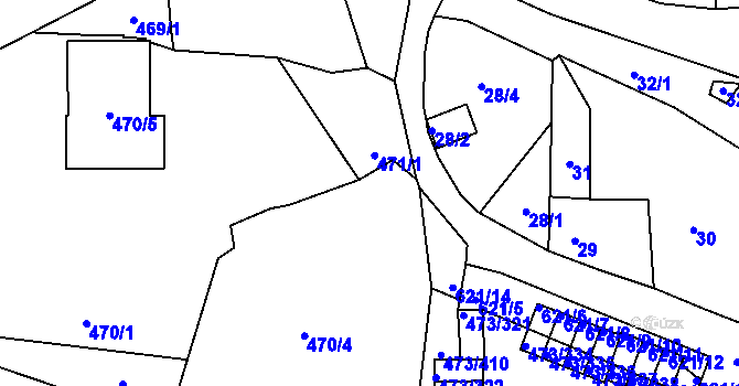 Parcela st. 471/2 v KÚ Veleslavín, Katastrální mapa