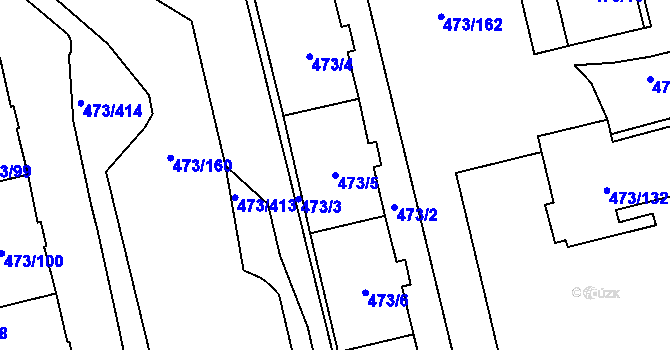 Parcela st. 473/5 v KÚ Veleslavín, Katastrální mapa