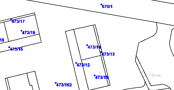 Parcela st. 473/14 v KÚ Veleslavín, Katastrální mapa
