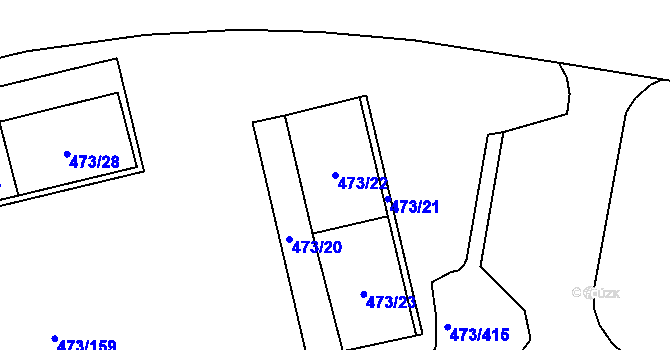 Parcela st. 473/22 v KÚ Veleslavín, Katastrální mapa