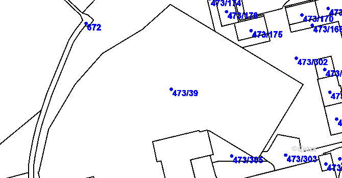 Parcela st. 473/39 v KÚ Veleslavín, Katastrální mapa