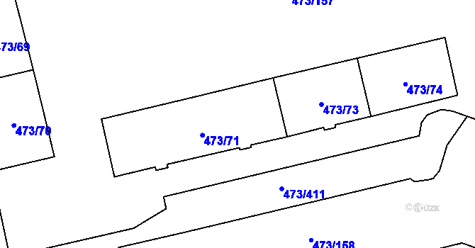 Parcela st. 473/72 v KÚ Veleslavín, Katastrální mapa