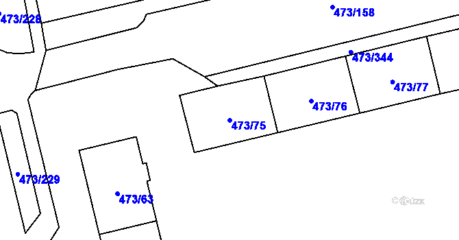 Parcela st. 473/75 v KÚ Veleslavín, Katastrální mapa