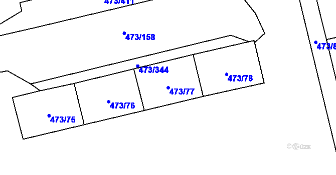 Parcela st. 473/77 v KÚ Veleslavín, Katastrální mapa