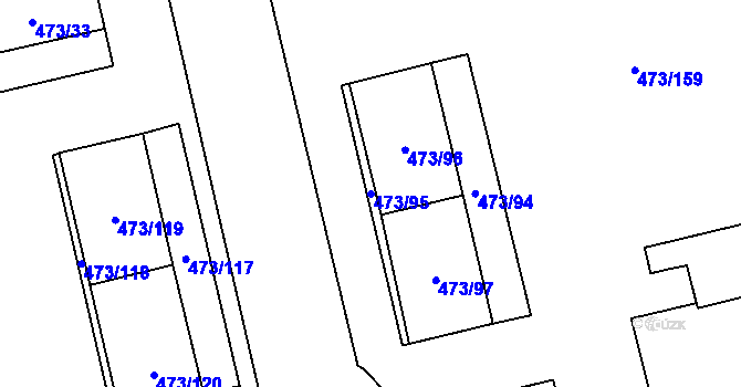 Parcela st. 473/95 v KÚ Veleslavín, Katastrální mapa