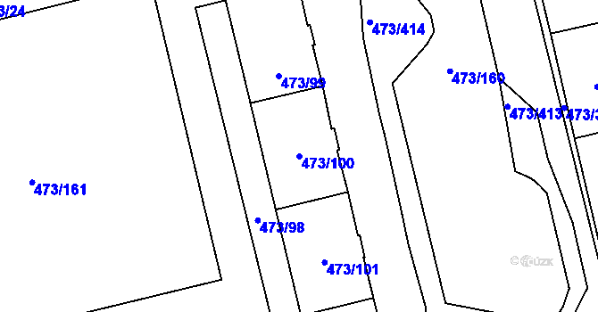Parcela st. 473/100 v KÚ Veleslavín, Katastrální mapa