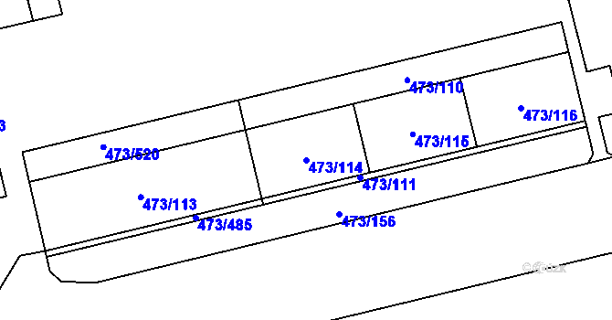 Parcela st. 473/114 v KÚ Veleslavín, Katastrální mapa