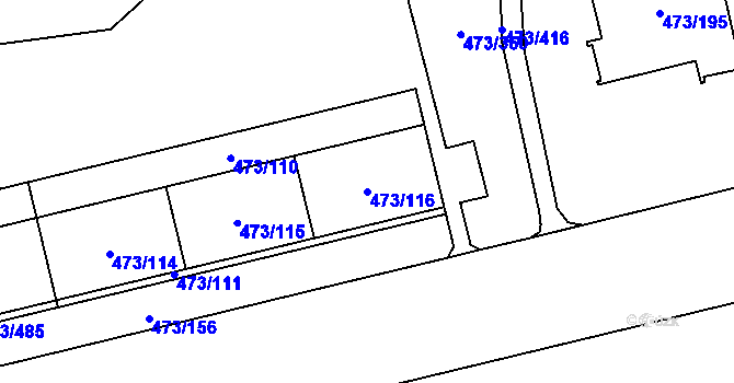 Parcela st. 473/116 v KÚ Veleslavín, Katastrální mapa