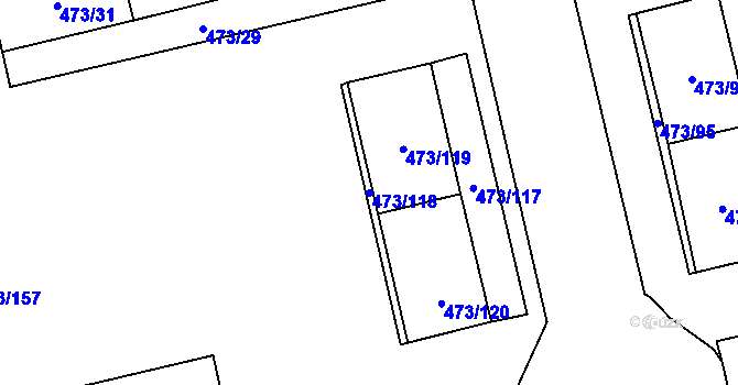 Parcela st. 473/118 v KÚ Veleslavín, Katastrální mapa