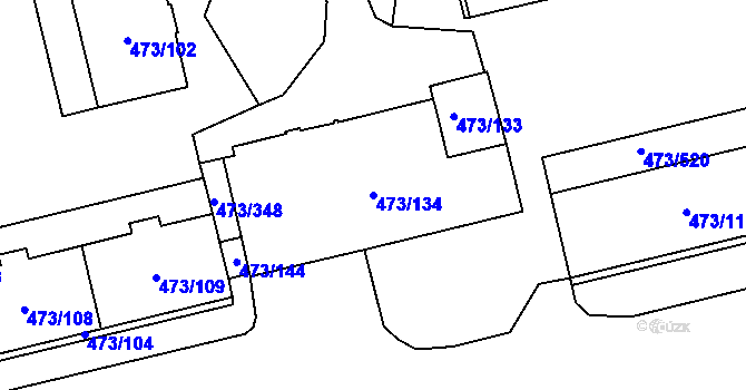 Parcela st. 473/134 v KÚ Veleslavín, Katastrální mapa