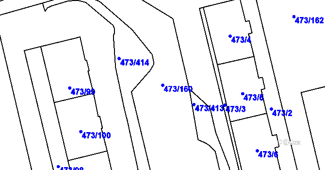 Parcela st. 473/160 v KÚ Veleslavín, Katastrální mapa