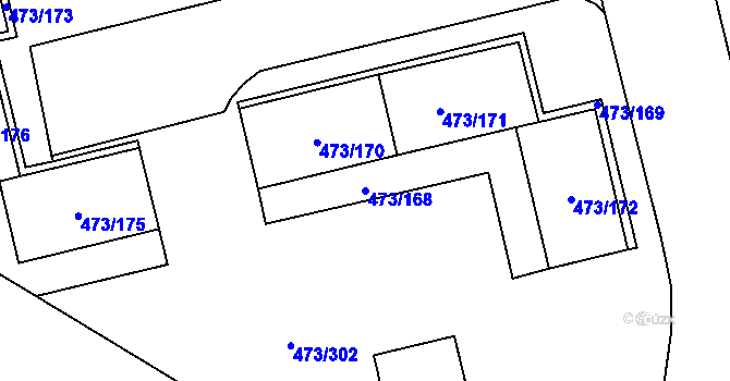 Parcela st. 473/168 v KÚ Veleslavín, Katastrální mapa