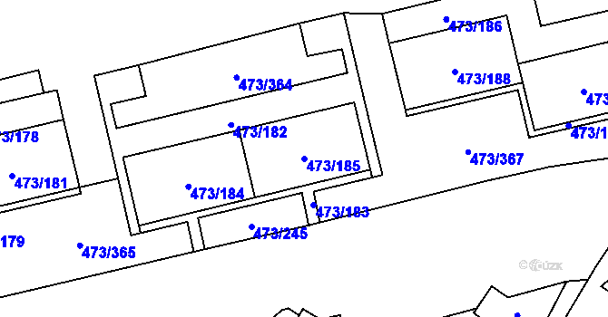 Parcela st. 473/185 v KÚ Veleslavín, Katastrální mapa