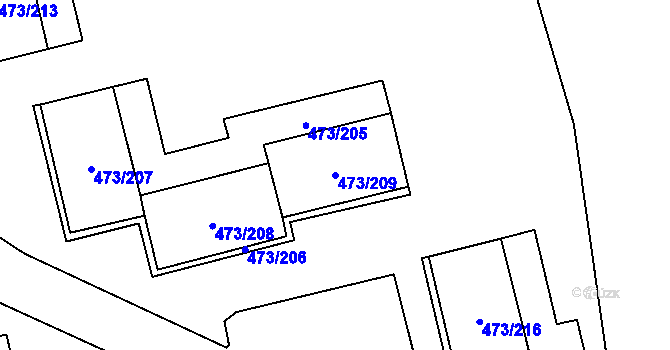 Parcela st. 473/209 v KÚ Veleslavín, Katastrální mapa