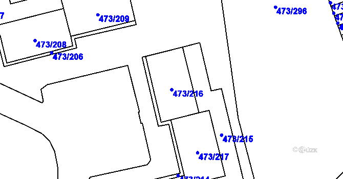 Parcela st. 473/216 v KÚ Veleslavín, Katastrální mapa