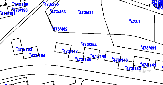 Parcela st. 473/252 v KÚ Veleslavín, Katastrální mapa