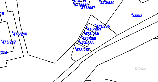 Parcela st. 473/258 v KÚ Veleslavín, Katastrální mapa
