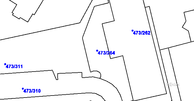 Parcela st. 473/264 v KÚ Veleslavín, Katastrální mapa