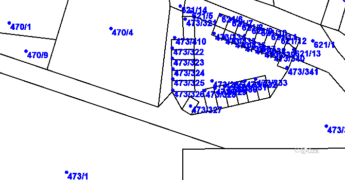 Parcela st. 473/326 v KÚ Veleslavín, Katastrální mapa