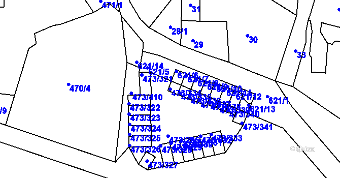 Parcela st. 473/334 v KÚ Veleslavín, Katastrální mapa
