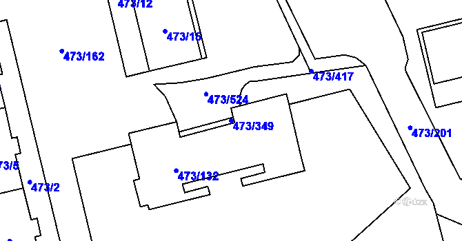 Parcela st. 473/349 v KÚ Veleslavín, Katastrální mapa