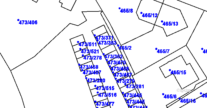 Parcela st. 473/352 v KÚ Veleslavín, Katastrální mapa