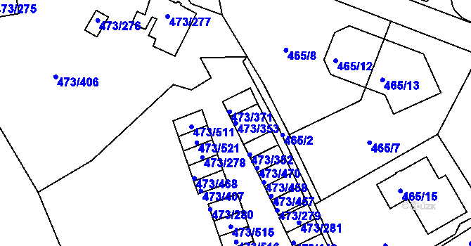 Parcela st. 473/353 v KÚ Veleslavín, Katastrální mapa