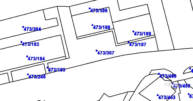 Parcela st. 473/367 v KÚ Veleslavín, Katastrální mapa