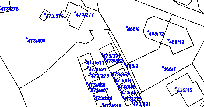 Parcela st. 473/371 v KÚ Veleslavín, Katastrální mapa