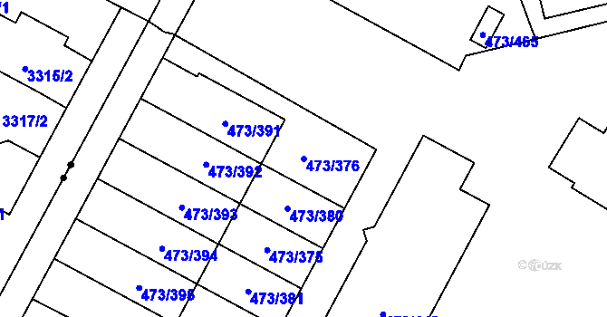 Parcela st. 473/376 v KÚ Veleslavín, Katastrální mapa