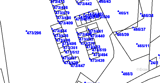 Parcela st. 473/379 v KÚ Veleslavín, Katastrální mapa