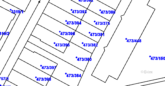 Parcela st. 473/382 v KÚ Veleslavín, Katastrální mapa