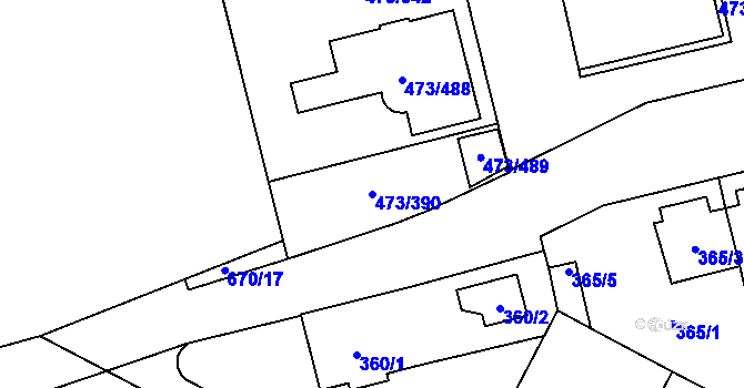 Parcela st. 473/390 v KÚ Veleslavín, Katastrální mapa