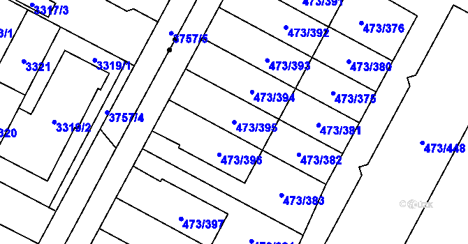 Parcela st. 473/395 v KÚ Veleslavín, Katastrální mapa