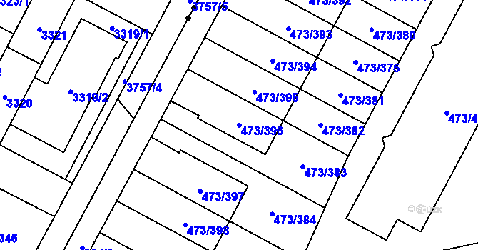 Parcela st. 473/396 v KÚ Veleslavín, Katastrální mapa