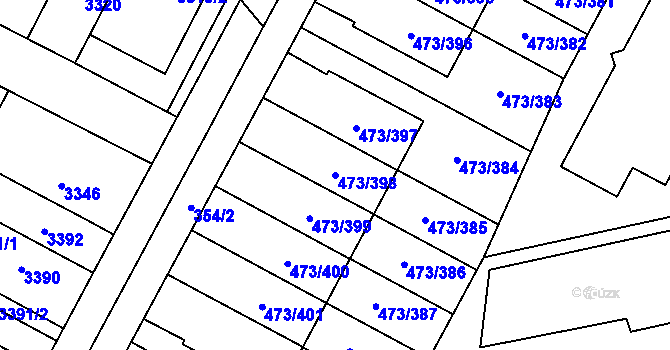 Parcela st. 473/398 v KÚ Veleslavín, Katastrální mapa