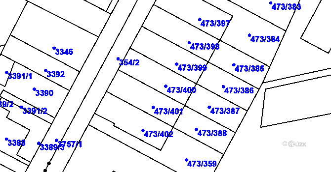 Parcela st. 473/400 v KÚ Veleslavín, Katastrální mapa