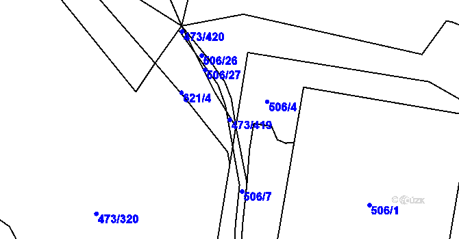 Parcela st. 473/419 v KÚ Veleslavín, Katastrální mapa