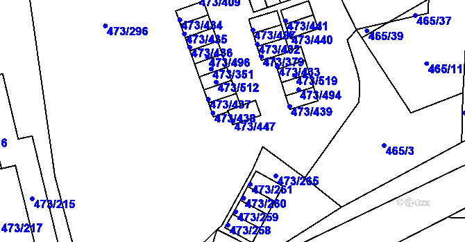 Parcela st. 473/447 v KÚ Veleslavín, Katastrální mapa
