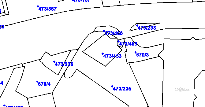 Parcela st. 473/453 v KÚ Veleslavín, Katastrální mapa