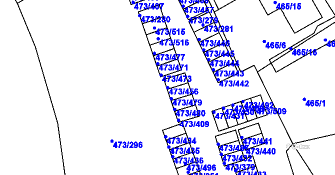 Parcela st. 473/456 v KÚ Veleslavín, Katastrální mapa