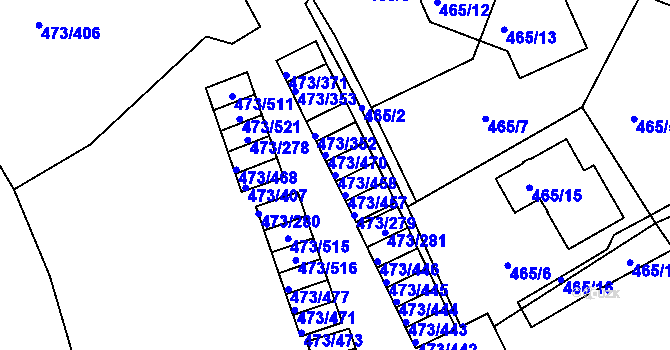 Parcela st. 473/458 v KÚ Veleslavín, Katastrální mapa