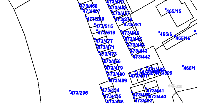 Parcela st. 473/473 v KÚ Veleslavín, Katastrální mapa