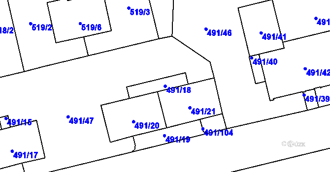 Parcela st. 491/18 v KÚ Veleslavín, Katastrální mapa