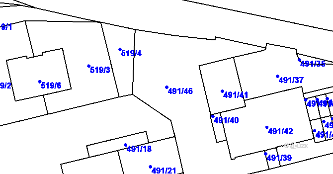 Parcela st. 491/46 v KÚ Veleslavín, Katastrální mapa