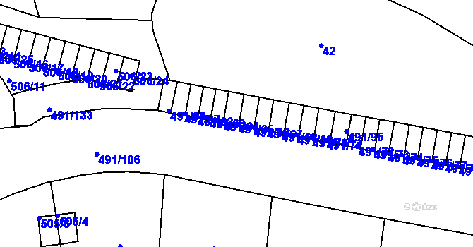 Parcela st. 491/65 v KÚ Veleslavín, Katastrální mapa